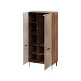 Guardaroba 2 Ante Beige Cashmere Appendiabiti 6 Ripiani 90x185h cm, 7 Vani - Intelv