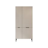Guardaroba 2 Ante Beige Cashmere Appendiabiti 6 Ripiani 90x185h cm, 7 Vani - Intelv