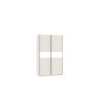 Guardaroba 2 Ante Beige Cashmere Bianco 2 Ripiani Appendiabiti 120x204h cm, 2 Ante - Maba