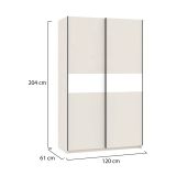 Guardaroba 2 Ante Beige Cashmere Bianco 2 Ripiani Appendiabiti 120x204h cm, 2 Ante - Maba