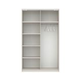 Guardaroba 2 Ante Beige Cashmere Bianco 2 Ripiani Appendiabiti 120x204h cm, 2 Ante - Maba