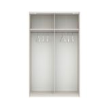 Guardaroba 2 Ante Beige Cashmere Bianco 2 Ripiani Appendiabiti 120x204h cm, 2 Ante - Maba