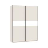 Guardaroba 2 Ante Beige Cashmere Bianco 2 Ripiani Appendiabiti 150x204h cm, 2 Ante - Manita