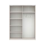 Guardaroba 2 Ante Beige Cashmere Bianco 2 Ripiani Appendiabiti 150x204h cm, 2 Ante - Manita