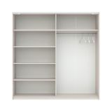 Guardaroba 2 Ante Beige Cashmere Bianco 2 Ripiani Appendiabiti 200x204h cm, 2 Ante - Nalika