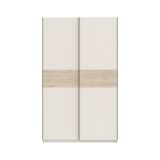Guardaroba 2 Ante Beige Cashmere Marrone Rovere 2 Ripiani Appendiabiti 120x204h cm, 2 Ante - Maba