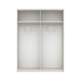 Guardaroba 2 Ante Beige Cashmere Marrone Rovere 2 Ripiani Appendiabiti 150x204h cm, 2 Ante - Manita