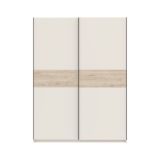 Guardaroba 2 Ante Beige Cashmere Marrone Rovere 2 Ripiani Appendiabiti 150x204h cm, 2 Ante - Manita
