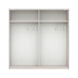 Guardaroba 2 Ante Beige Cashmere Marrone Rovere 2 Ripiani Appendiabiti 200x204h cm, 2 Ante - Nalika