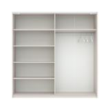 Guardaroba 2 Ante Beige Cashmere Marrone Rovere 2 Ripiani Appendiabiti 200x204h cm, 2 Ante - Nalika