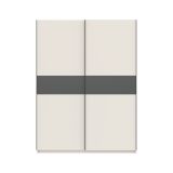 Guardaroba 2 Ante Beige Cashmere Nero Antracite 2 Ripiani Appendiabiti 150x204h cm, 2 Ante - Manita
