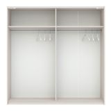 Guardaroba 2 Ante Beige Cashmere Nero Antracite 2 Ripiani Appendiabiti 200x204h cm, 2 Ante - Nalika