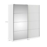 Guardaroba 2 ante Berthe, Mobile camera da letto, Cabina armadio portabiti, Armadio appendiabiti, 182x64 h202 cm, Bianco