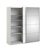 Guardaroba 2 ante Berthe, Mobile camera da letto, Cabina armadio portabiti, Armadio appendiabiti, 182x64 h202 cm, Bianco