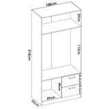 Guardaroba 2 ante bianco 100x215h cm - Amp