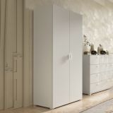 Guardaroba 2 Ante Bianco 2 Ripiani Appendiabiti 80x180h cm, 2 Ante - Susella