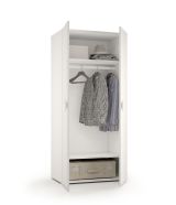 Guardaroba 2 Ante Bianco 2 Ripiani Appendiabiti 80x180h cm, 2 Ante - Susella