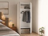 Guardaroba 2 Ante Bianco 2 Ripiani Appendiabiti 80x180h cm, 2 Ante - Susella