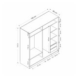 Guardaroba 2 Ante Bianco 5 Ripiani Appendiabiti 180x190h cm, 2 Ante - Torello