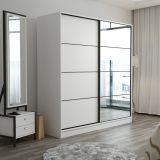 Guardaroba 2 Ante Bianco 5 Ripiani Appendiabiti 180x190h cm, 2 Ante - Torello