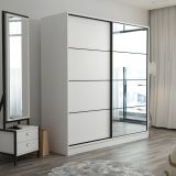 Guardaroba 2 Ante Bianco 5 Ripiani Appendiabiti 180x210h cm, 2 Ante - Cascia
