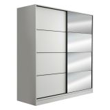Guardaroba 2 Ante Bianco 5 Ripiani Appendiabiti 180x210h cm, 2 Ante - Cascia