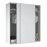 Guardaroba 2 ante- bianco ante scorrevoli 200x218h cm - Malakas