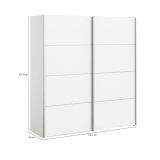 Guardaroba 2 Ante Bianco Appendiabiti 2 Ripiani 182x202h cm, Apertura Scorrevole - Accadia