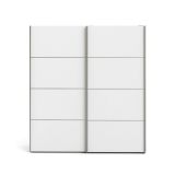 Guardaroba 2 Ante Bianco Appendiabiti 2 Ripiani 182x202h cm, Apertura Scorrevole - Accadia