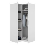Guardaroba 2 Ante Bianco Appendiabiti 95x204h cm, 4 Ripiani - Luber