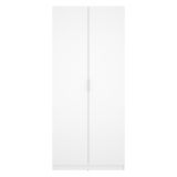 Guardaroba 2 Ante Bianco Appendiabiti Cassetti 51x204h cm, un Ripiano - Tulot
