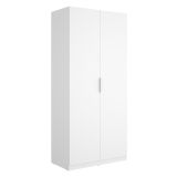 Guardaroba 2 Ante Bianco Appendiabiti Cassetti 51x204h cm, un Ripiano - Tulot