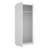 Guardaroba 2 Ante Bianco Appendiabiti Cassetti 51x204h cm, un Ripiano - Tulot