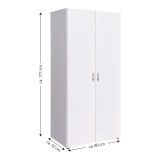 Guardaroba 2 Ante Bianco Appendiabiti un Ripiano 80x177h cm, 2 Ante - Istrana