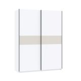 Guardaroba 2 Ante Bianco Beige Cashmere 2 Ripiani Appendiabiti 150x204h cm, 2 Ante - Manita