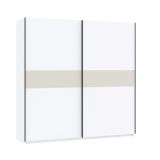 Guardaroba 2 Ante Bianco Beige Cashmere 2 Ripiani Appendiabiti 200x204h cm, 2 Ante - Nalika