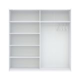 Guardaroba 2 Ante Bianco Beige Cashmere 2 Ripiani Appendiabiti 200x204h cm, 2 Ante - Nalika
