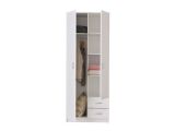 Guardaroba 2 Ante Bianco Bianco Appendiabiti 2 Cassetti 80x205h cm, 4 Ripiani - Cimena