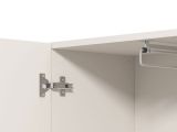 Guardaroba 2 Ante Bianco Bianco Appendiabiti 3 Ripiani 64x194h cm, 4 Vani - Azzano