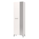 Guardaroba 2 Ante Bianco Bianco Appendiabiti 4 Ripiani 58x195h cm, 5 Vani - Lomazzo