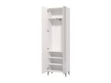 Guardaroba 2 Ante Bianco Bianco Appendiabiti 4 Ripiani 58x195h cm, 5 Vani - Lomazzo