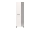 Guardaroba 2 Ante Bianco Bianco Appendiabiti 4 Ripiani 58x195h cm, 5 Vani - Lomazzo