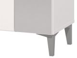 Guardaroba 2 Ante Bianco Bianco Appendiabiti 4 Ripiani 58x195h cm, 5 Vani - Lomazzo