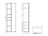 Guardaroba 2 Ante Bianco Bianco Appendiabiti 4 Ripiani 60x192.5h cm, 5 Vani - Griante
