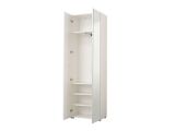 Guardaroba 2 Ante Bianco Bianco Appendiabiti 4 Ripiani 60x192.5h cm, 5 Vani - Griante