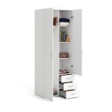 Guardaroba 2 ante- bianco con appendiabiti 77x200h cm - Apollina