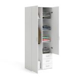 Guardaroba 2 ante- bianco con appendiabiti 77x200h cm - Apollina