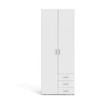 Guardaroba 2 ante- bianco con appendiabiti 77x200h cm - Apollina