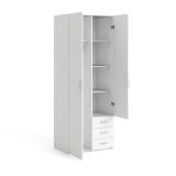 Guardaroba 2 ante- bianco con appendiabiti 77x200h cm - Apollina