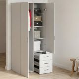 Guardaroba 2 ante- bianco con cassetti 77x175h cm - Arci